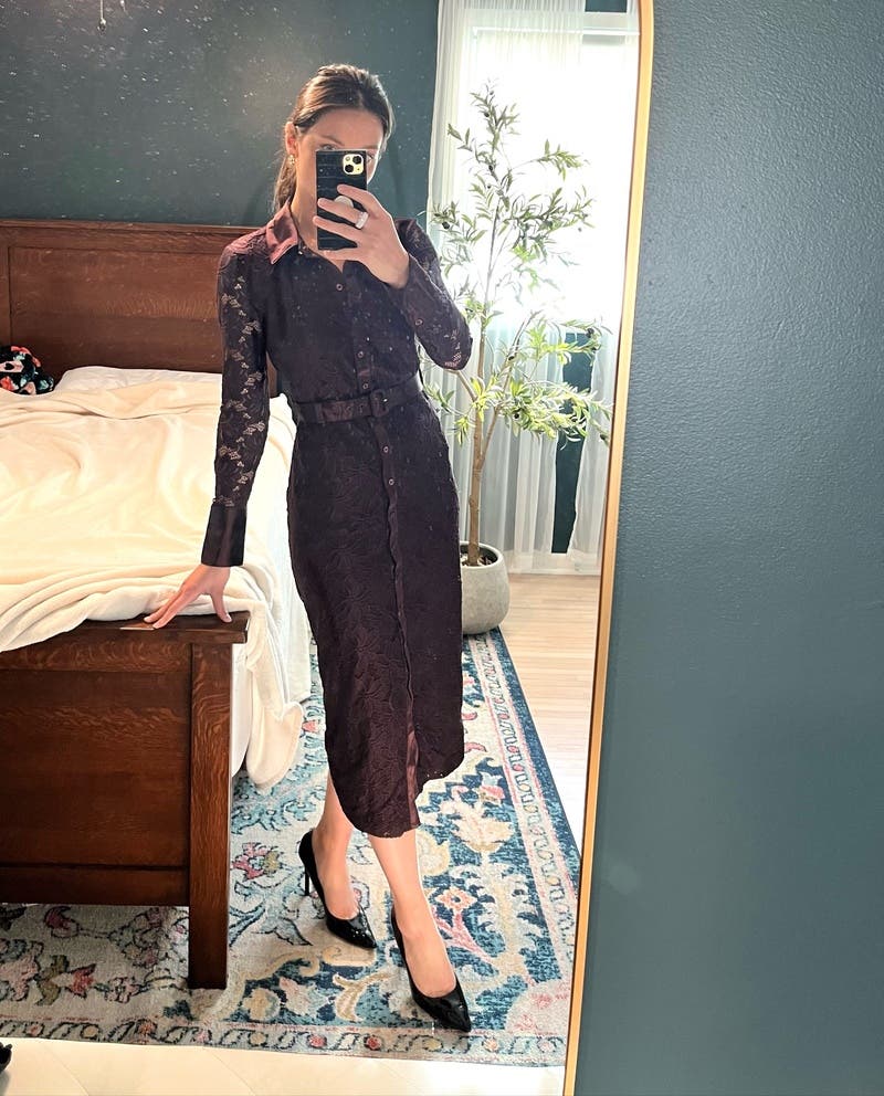 Satin Detail Lace Midi Dress by Derek Lam 10 Crosby x RTR | Rent