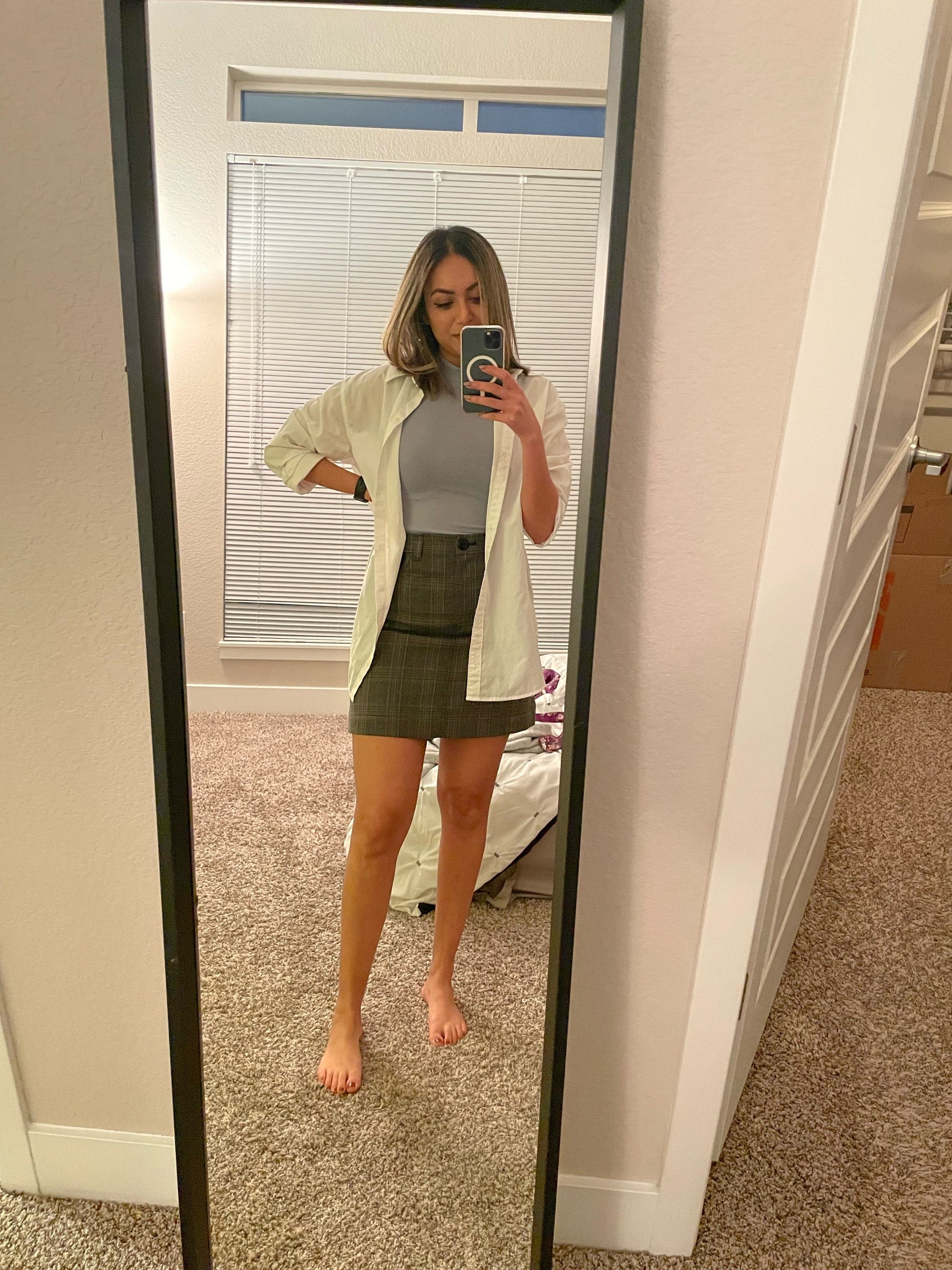 Grey Plaid Mini Skirt by Derek Lam 10 Crosby | Rent the Runway