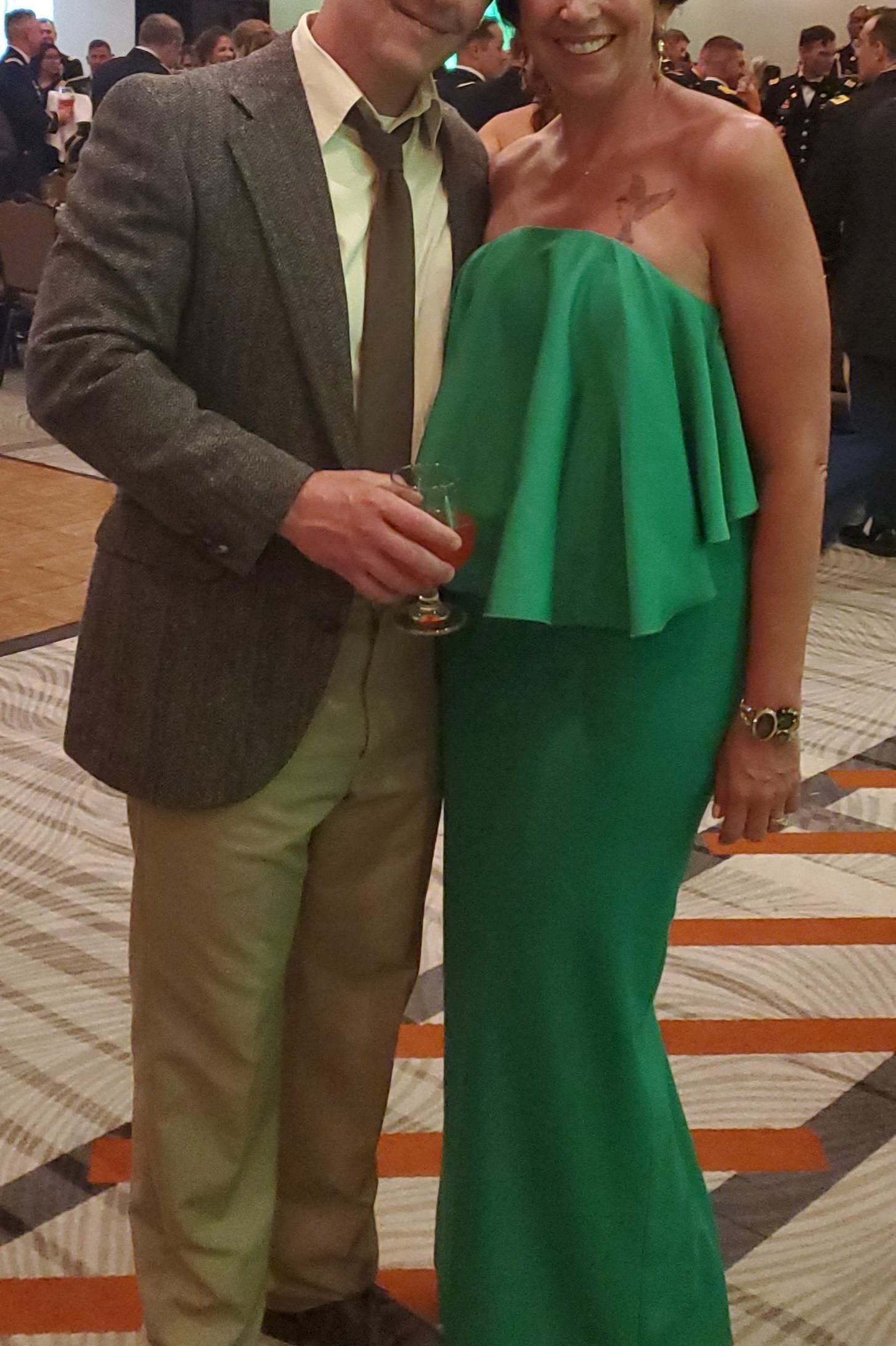 Green Liv Ruffle Gown by Solace London | Rent the Runway