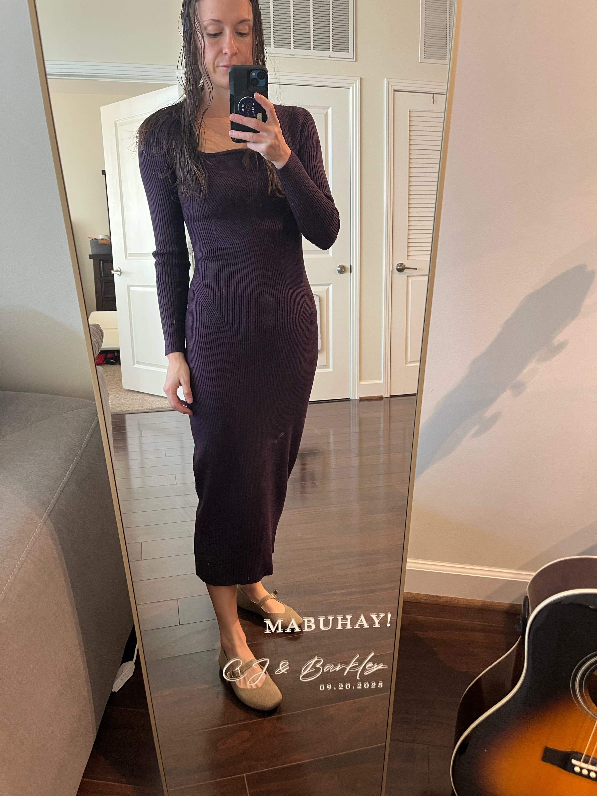 Square Neck Ribbed Knit Midi Dress by Jason Wu x RTR | Rent the Runway