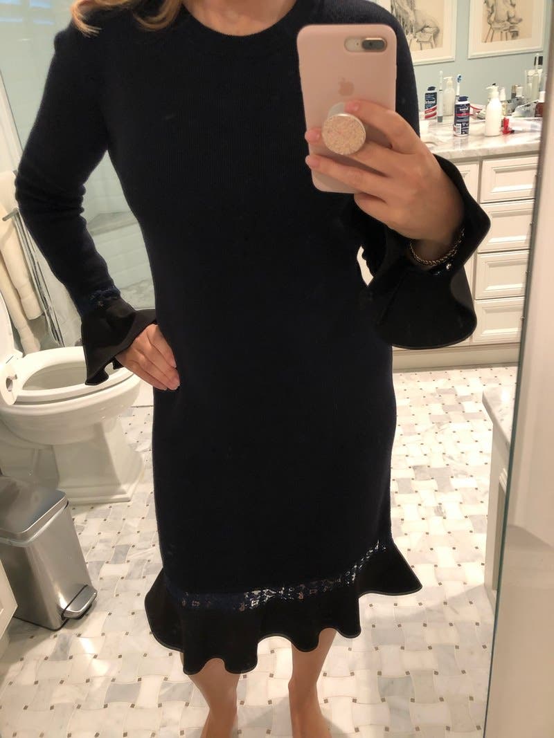 TORY BURCH Lace-Trim Dress レーストリム 長袖ドレス TORY BURCH Lace-Trim Dress レーストリム 長袖ドレス