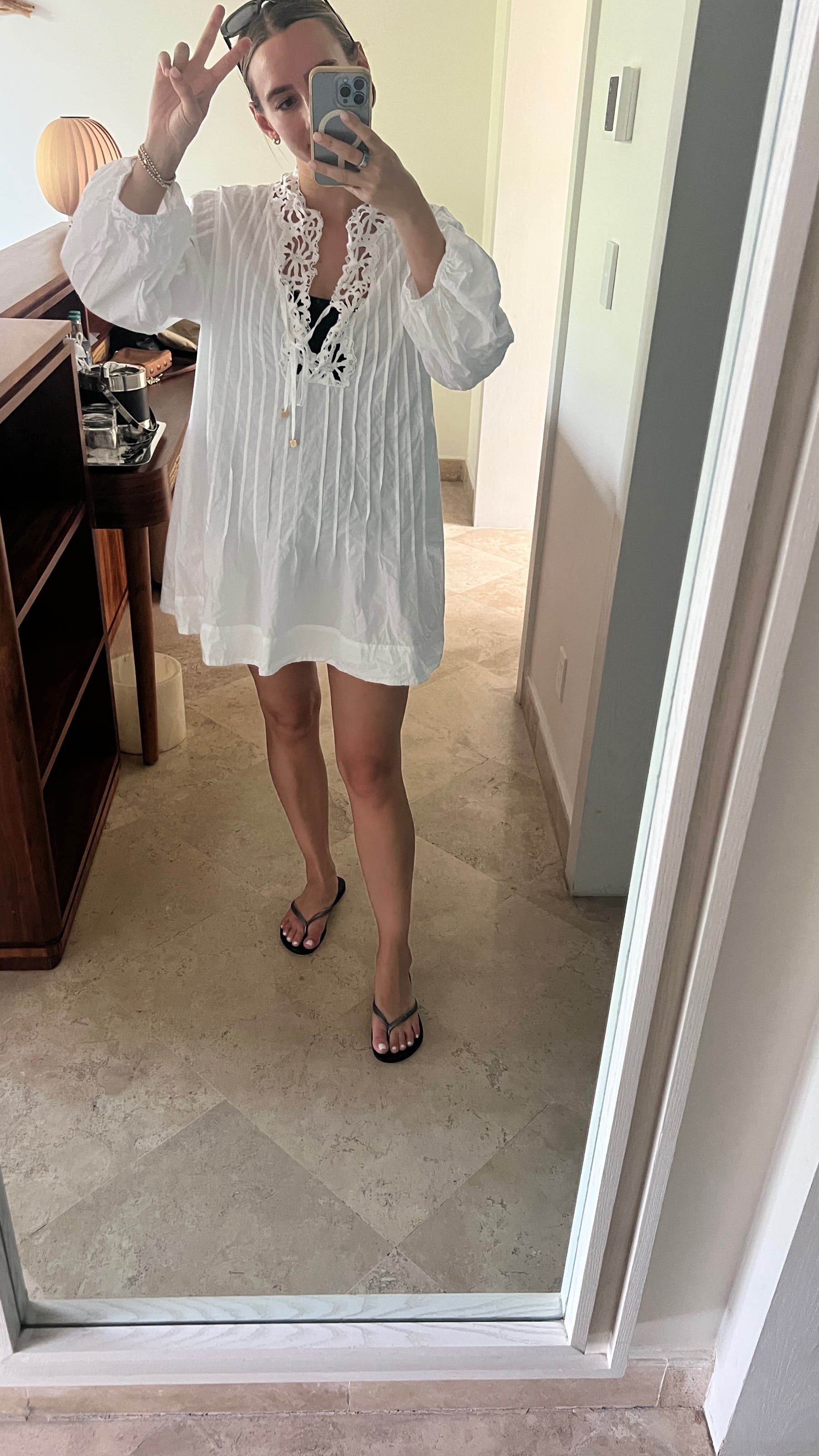 Lace Trim Mini Dress by Sandro | Rent the Runway