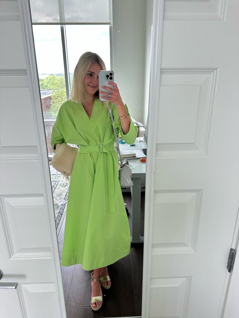 3.1 PHILLIP LIM Vネック ミディワンピース Poplin V Neck Midi Dress by 3.1 Phillip Lim x RTR | Rent the