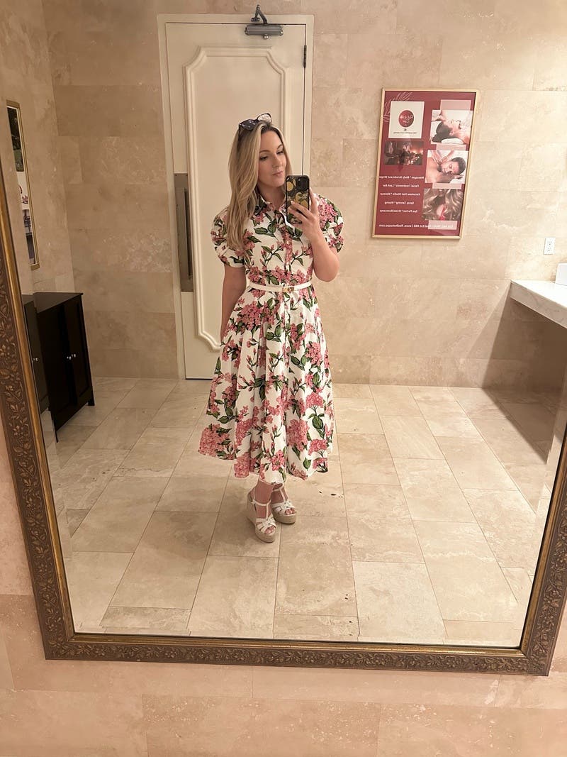 美品 Ted Baker Iyana Floral Print Dress Violet Floral Midi Dress by Ted Baker London | Rent the Runway