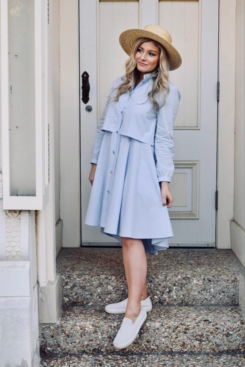 Blue Layered Swing Dress by Emporio Armani | Rent the Runway