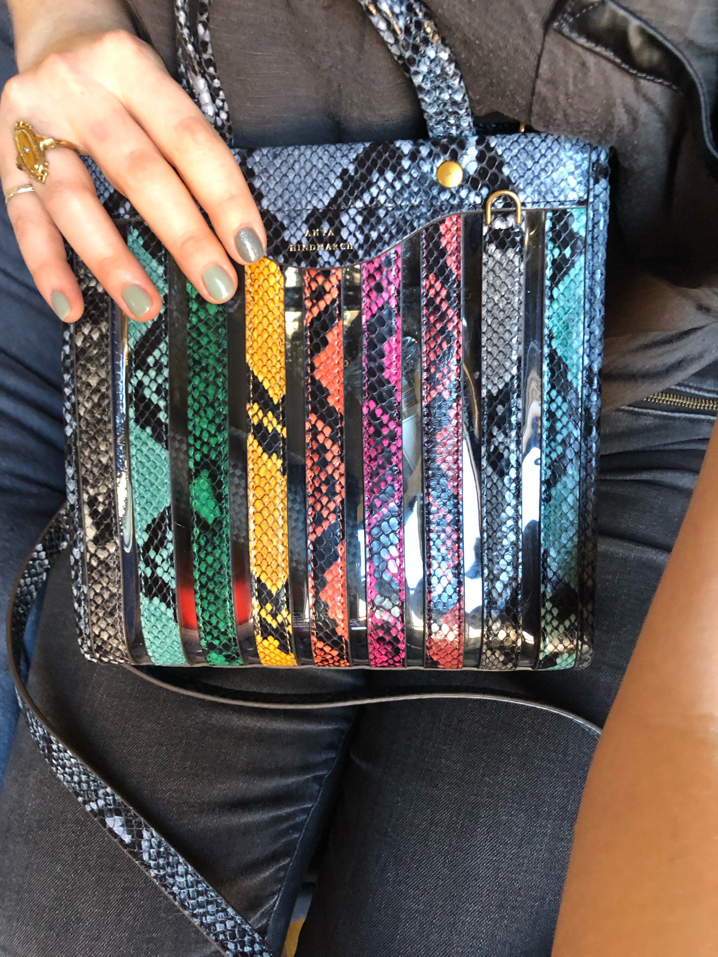 Python Print Multi Stripes Tote by Anya Hindmarch | Rent the
