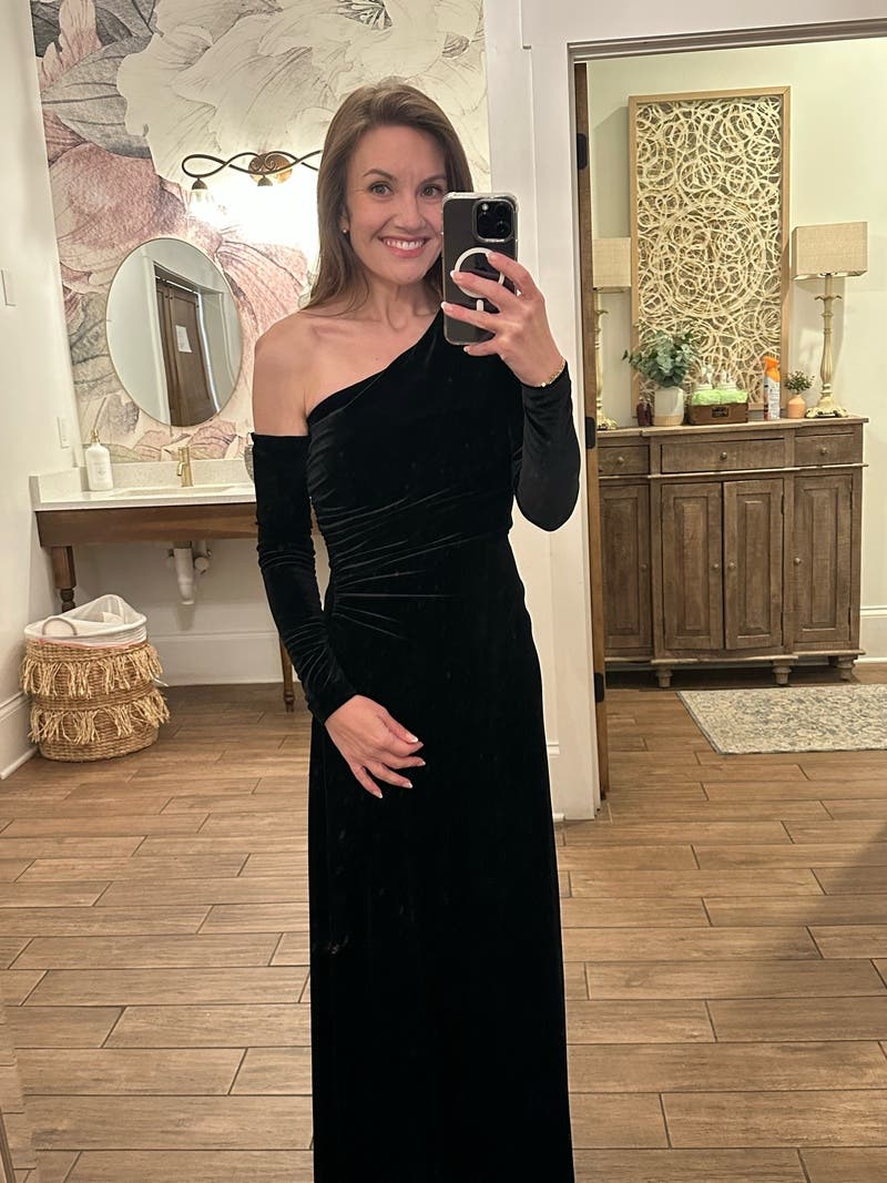 One Shoulder Sleeve Gown by Donna Karan New York | Rent the