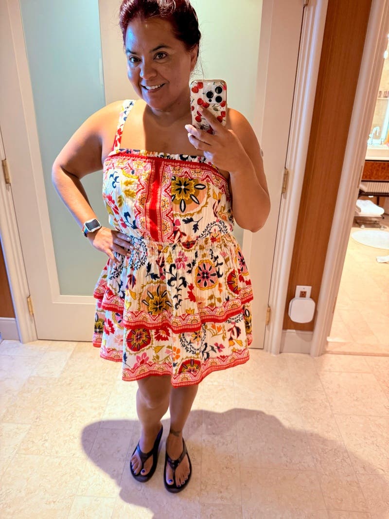Ramy Brook ラミーブルック アリシア ドレス Alicia Cotton Sleeveless Smocked Mini Dress in neutral maya