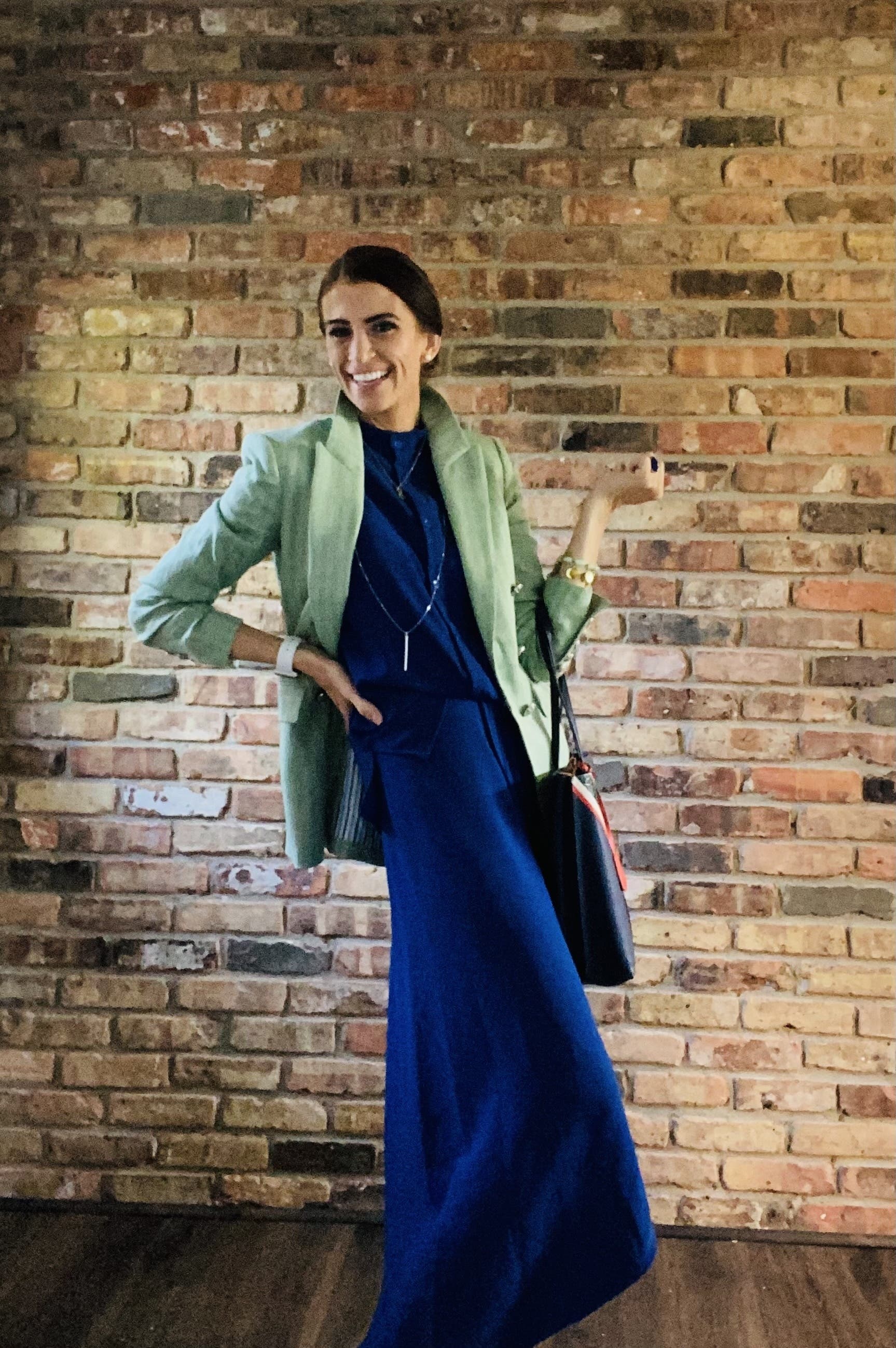 Blue Asymmetrical Pleated Skirt by Mossi | Rent the Runway