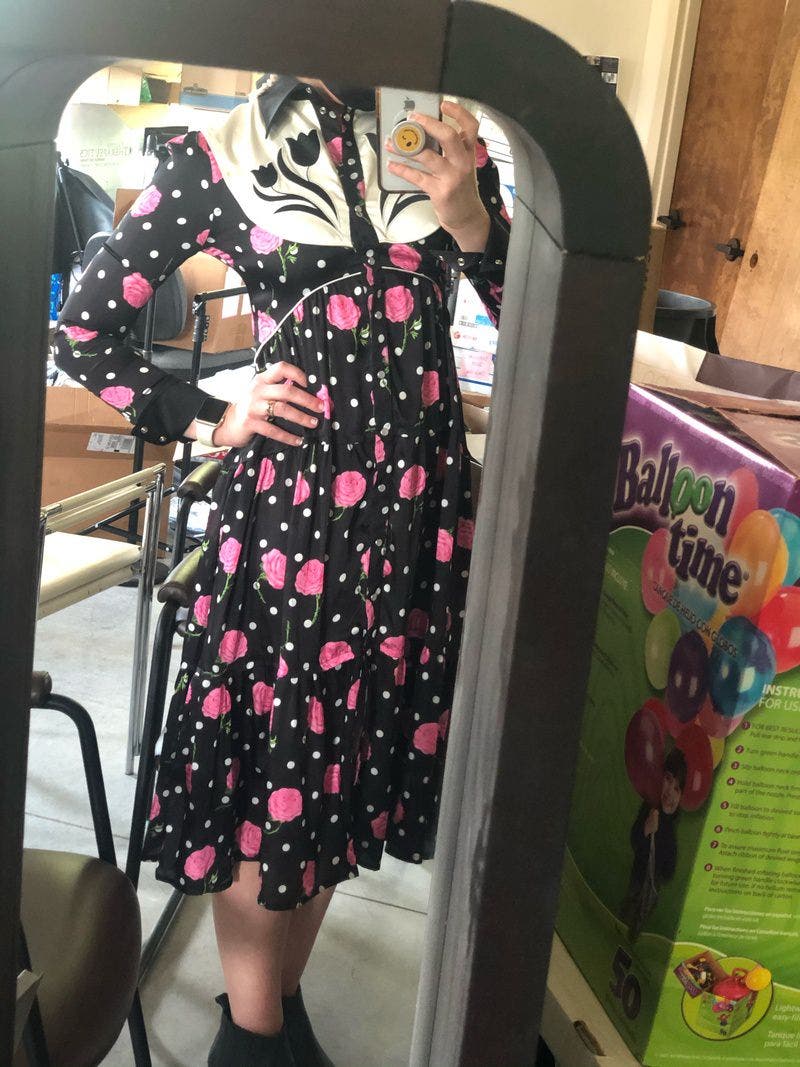 Black Floral Polka Dot Dress by Rabanne | Rent the Runway