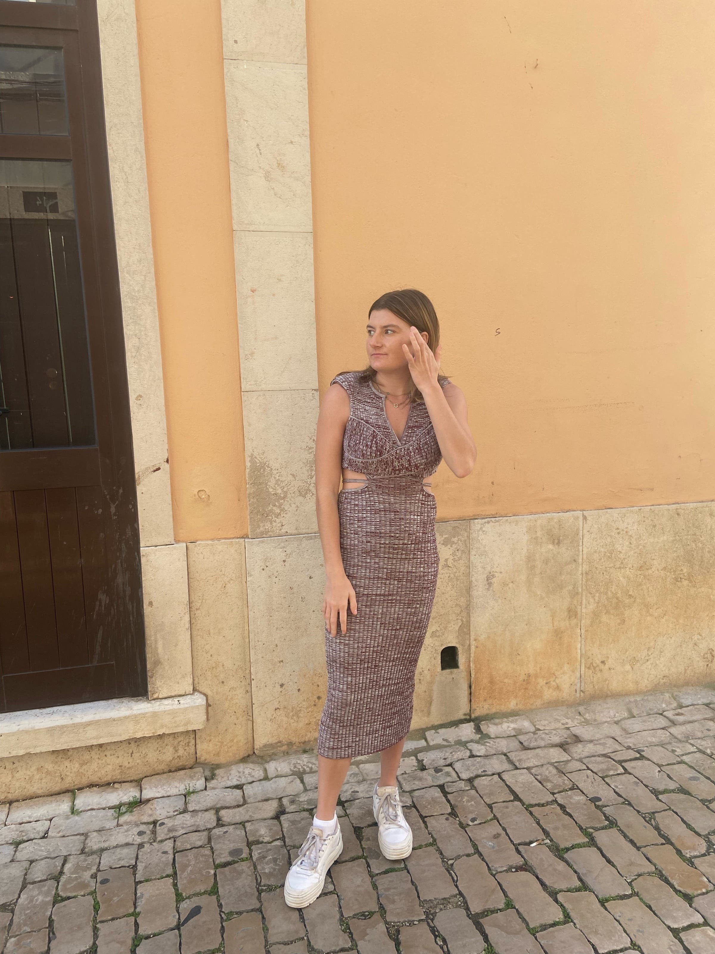 SELF-PORTRAIT ワンピース Cutout jersey midi dress817167 White Jersey Cut Out Midi Dress – self-portrait-US