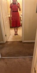 knee length dresses for ladies Heart Ablaze Strawberry Cherry Print Midi Dress Cream