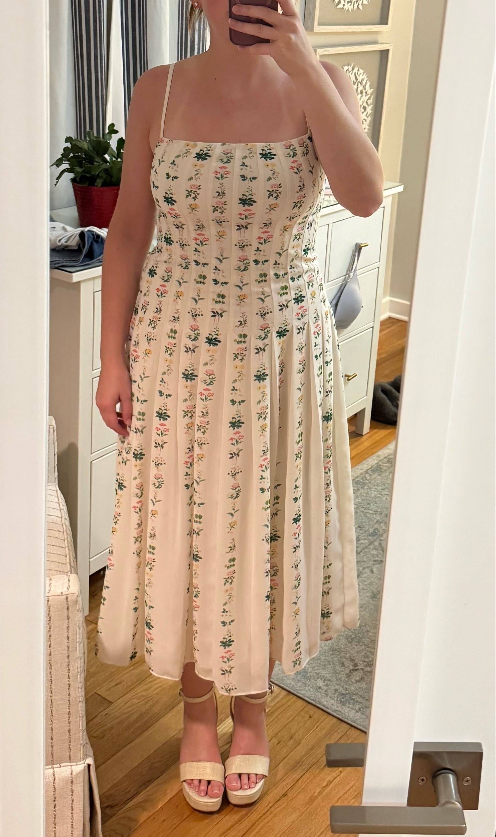 Floral Pleated Midi Dress by Adam Lippes x RTR | Rent the Runway