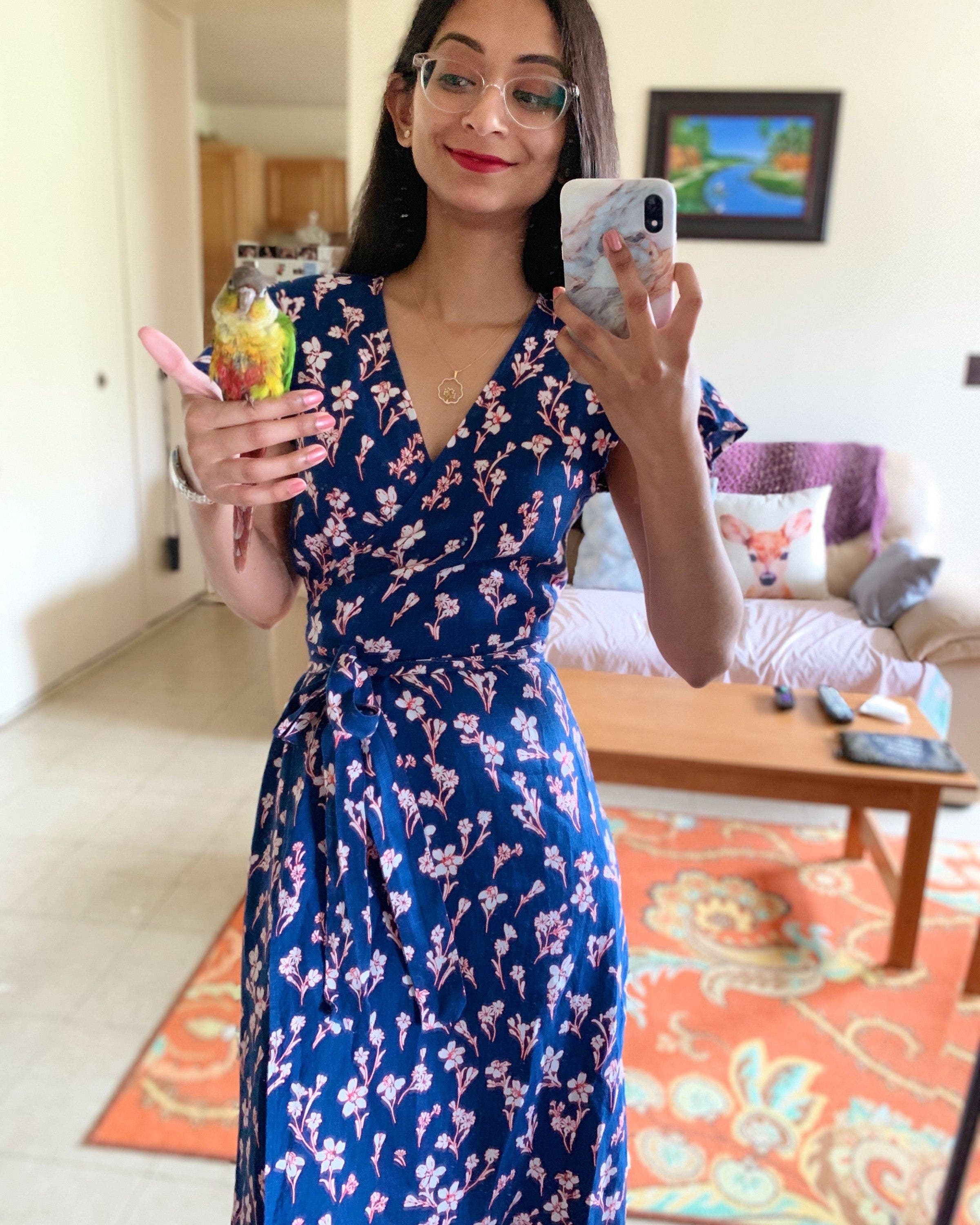 draper james linen wrap dress