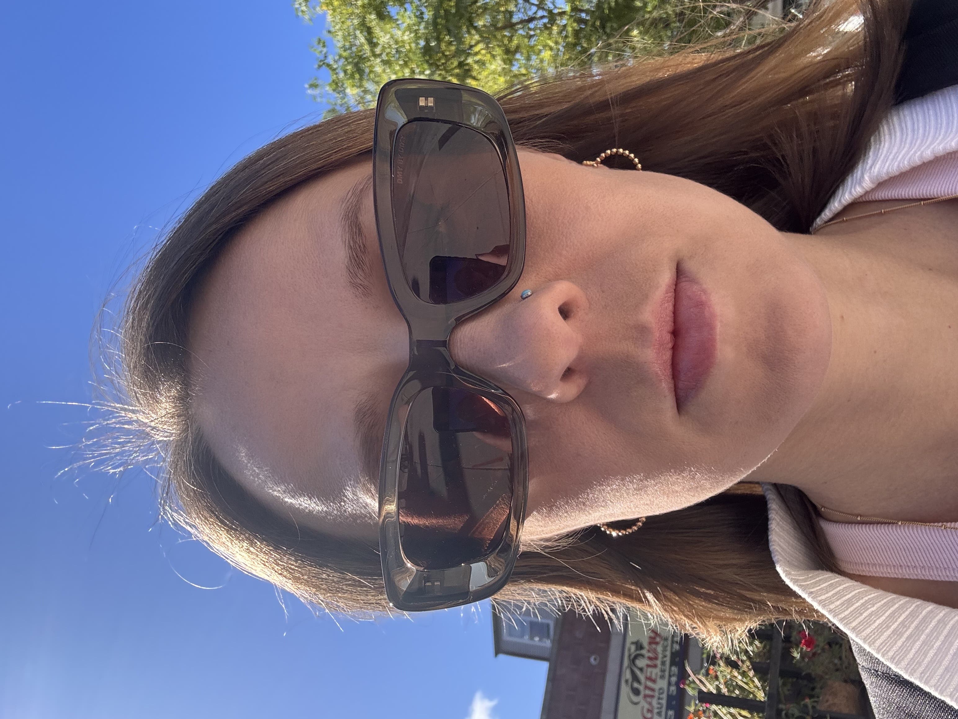 Preston Transparent Olive Sunglasses by DMY Studios | Rent