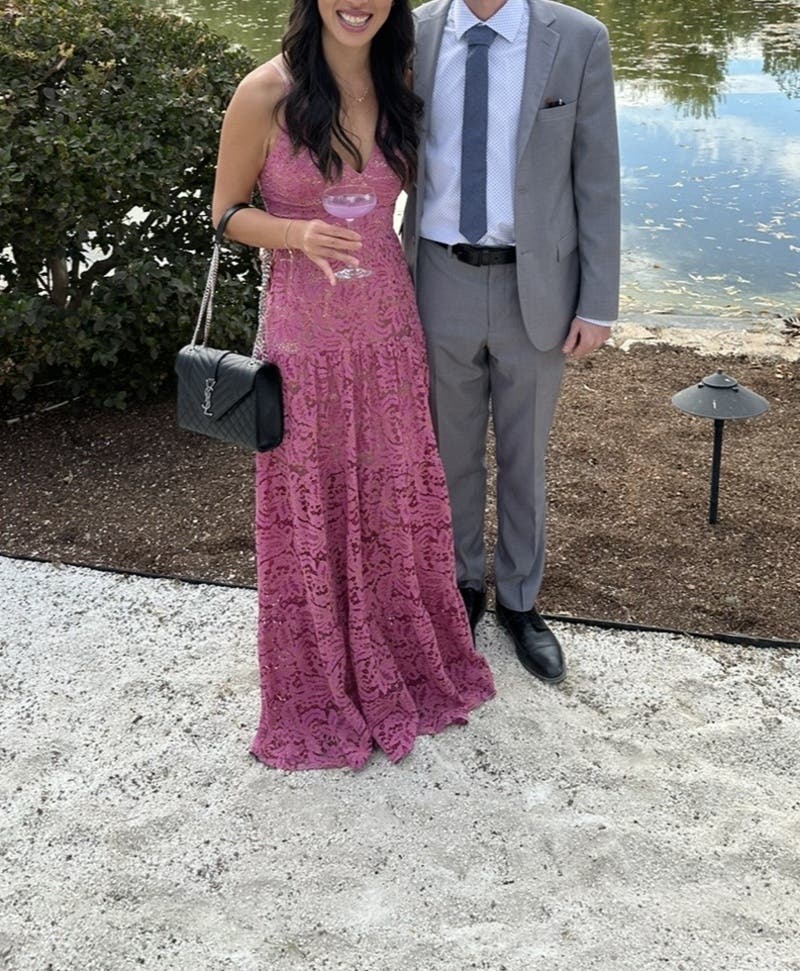 Fuchsia Melina Lace Maxi by Dress The Population | Rent the