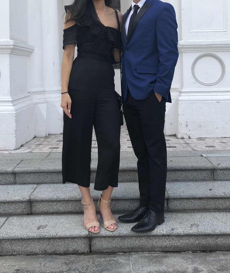 One Shoulder Frilled Jumpsuit by Self-Portrait | Rent the Runway