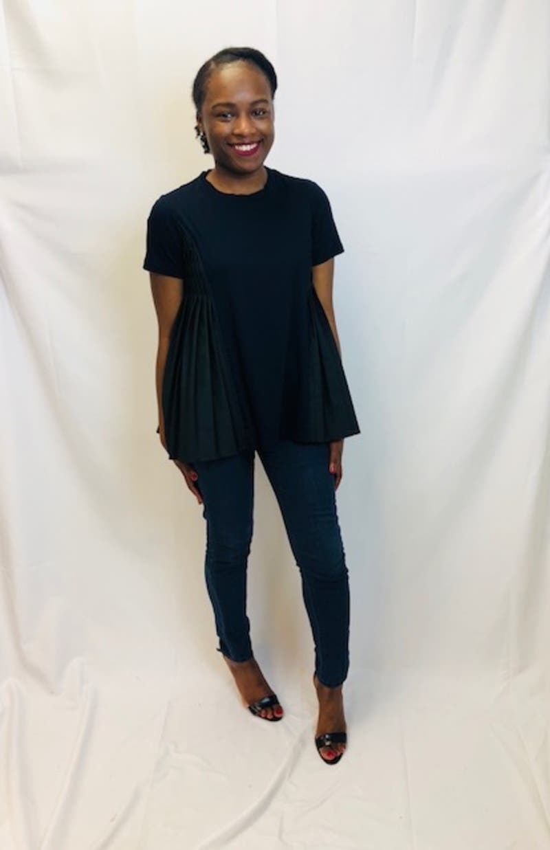 Midnight Pleated Panel Top by ADEAM | Rent the Runway