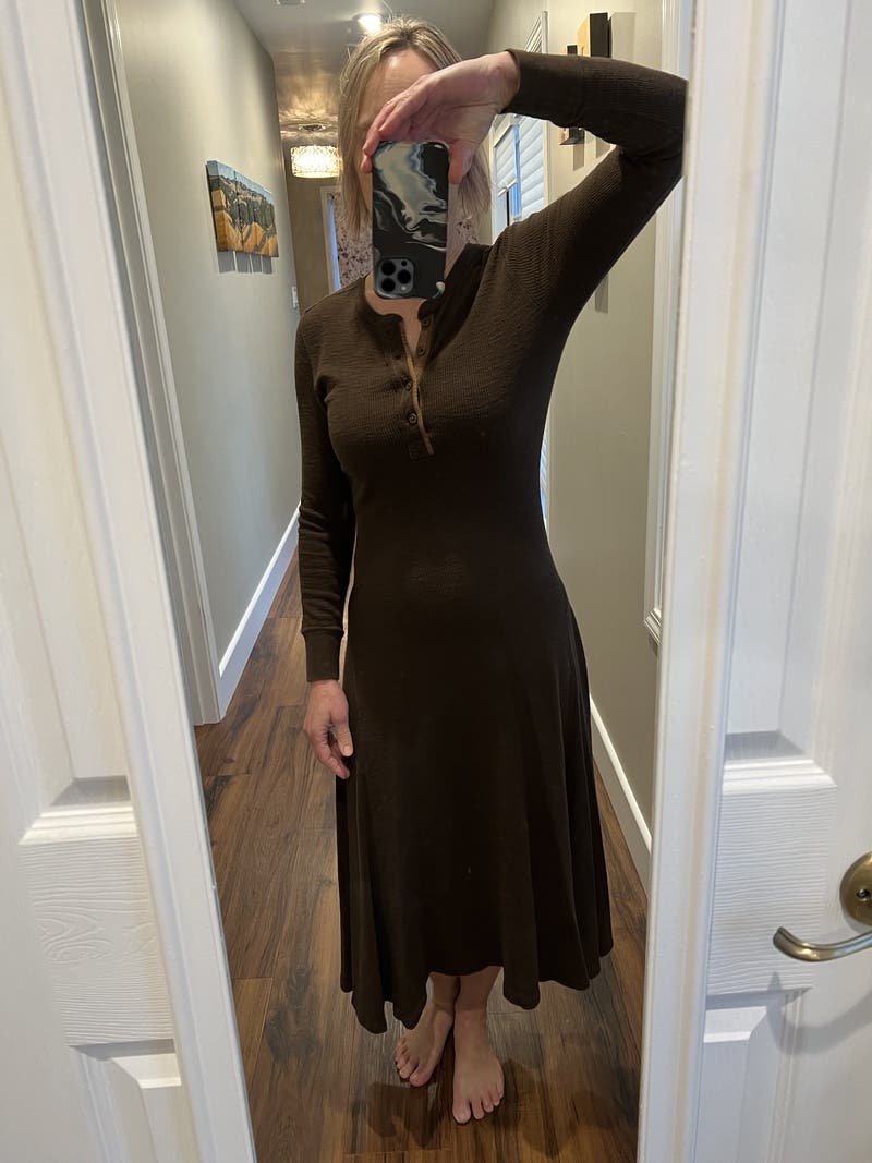 [BEENTRILL]★POLO OVERFIT LONG DRESS Theory Stretch Wool Knee-Length Polo Dress - Dresses