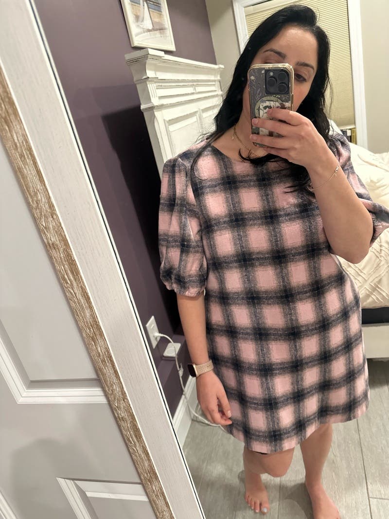 Candy check panel zip dress 【Pink】 Candy check panel zip dress 【Pink】