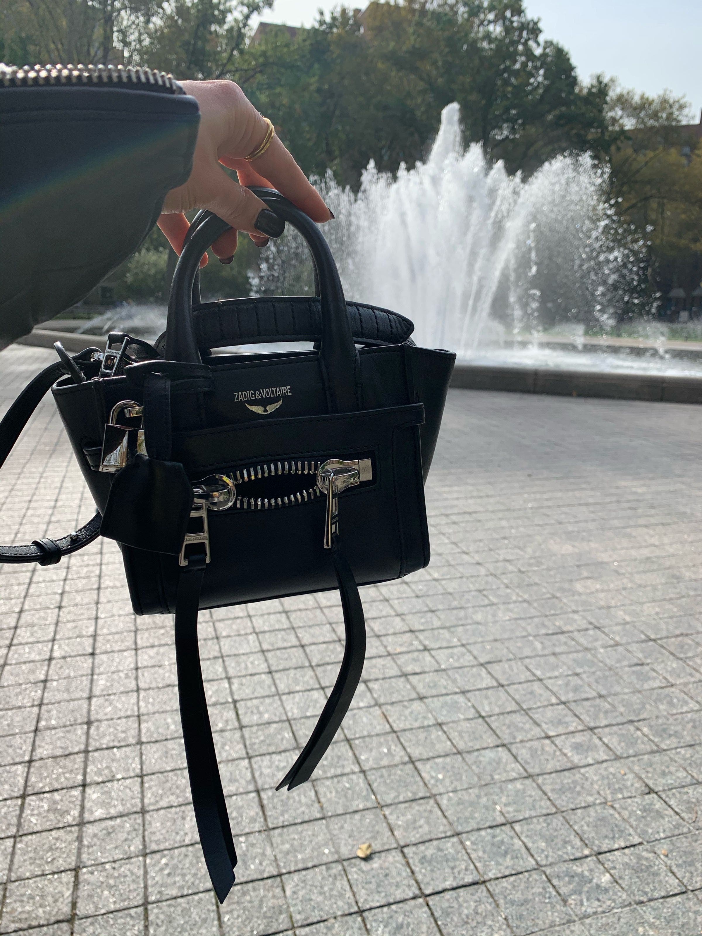 【ZADIG&VOLTAIRE】美品 2way ハンド バッグ candide ザディグ エ ヴォルテール ピンクベージュ レザー ハンドバッグ