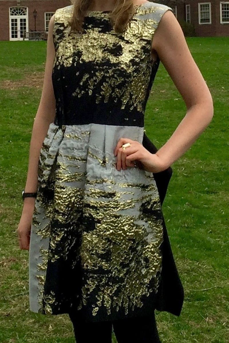 Brushed With Gold Dress by Alberta Ferretti | Rent the Runway