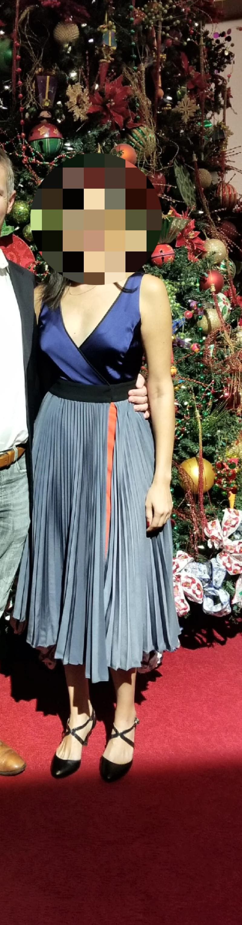 Colorblock Pleat Dress by Diane von Furstenberg | Rent the
