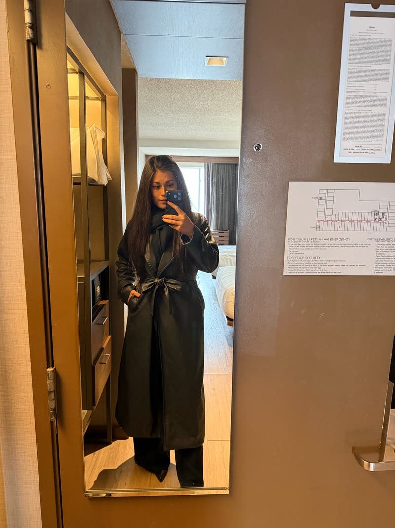 Navy Faux Leather Trench Coat by Jason Wu x RTR | Rent the Runway