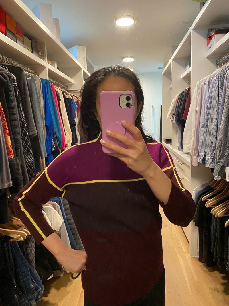 Colorblock Mock Neck Sweater by Victoria Victoria Beckham