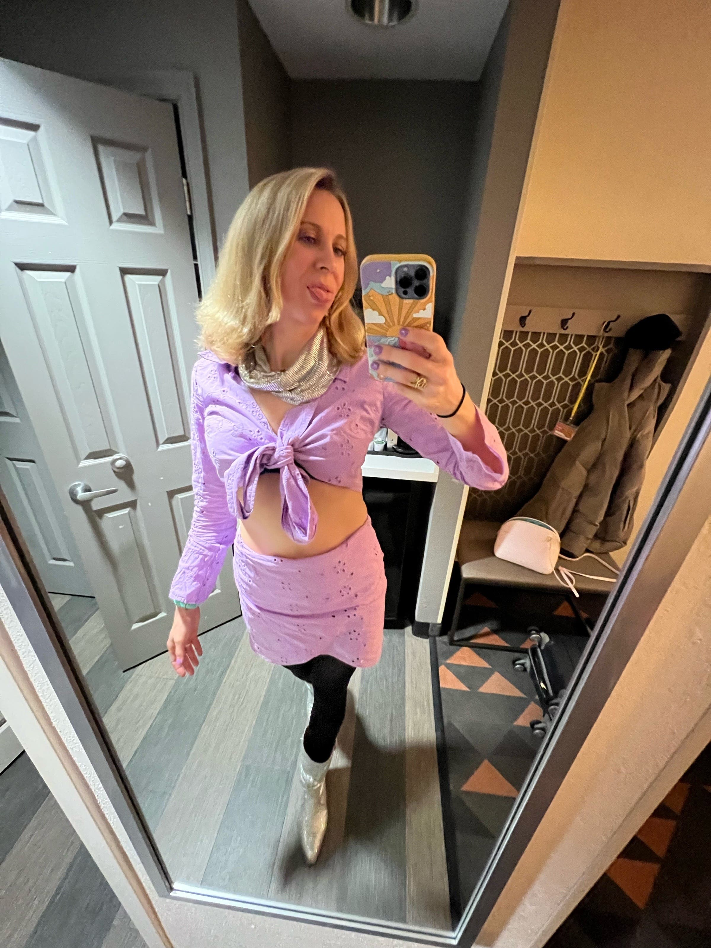 Purple Eyelet Top by ASHLEY PARK x RTR | Rent the Runway