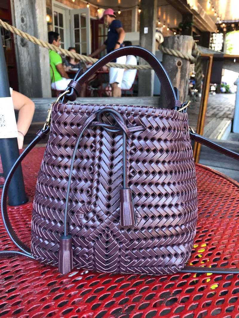 【ANYA HINDMARCH】Vaughan Drawstring bag Raffia Drawstring Small Cross-body Tote | Anya Hindmarch US