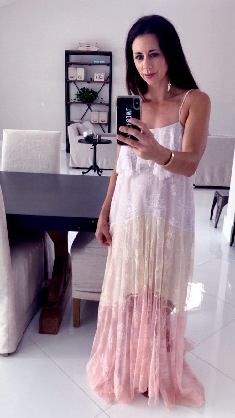 Sunset Lace Ruffle Maxi by Philosophy di Lorenzo Serafini