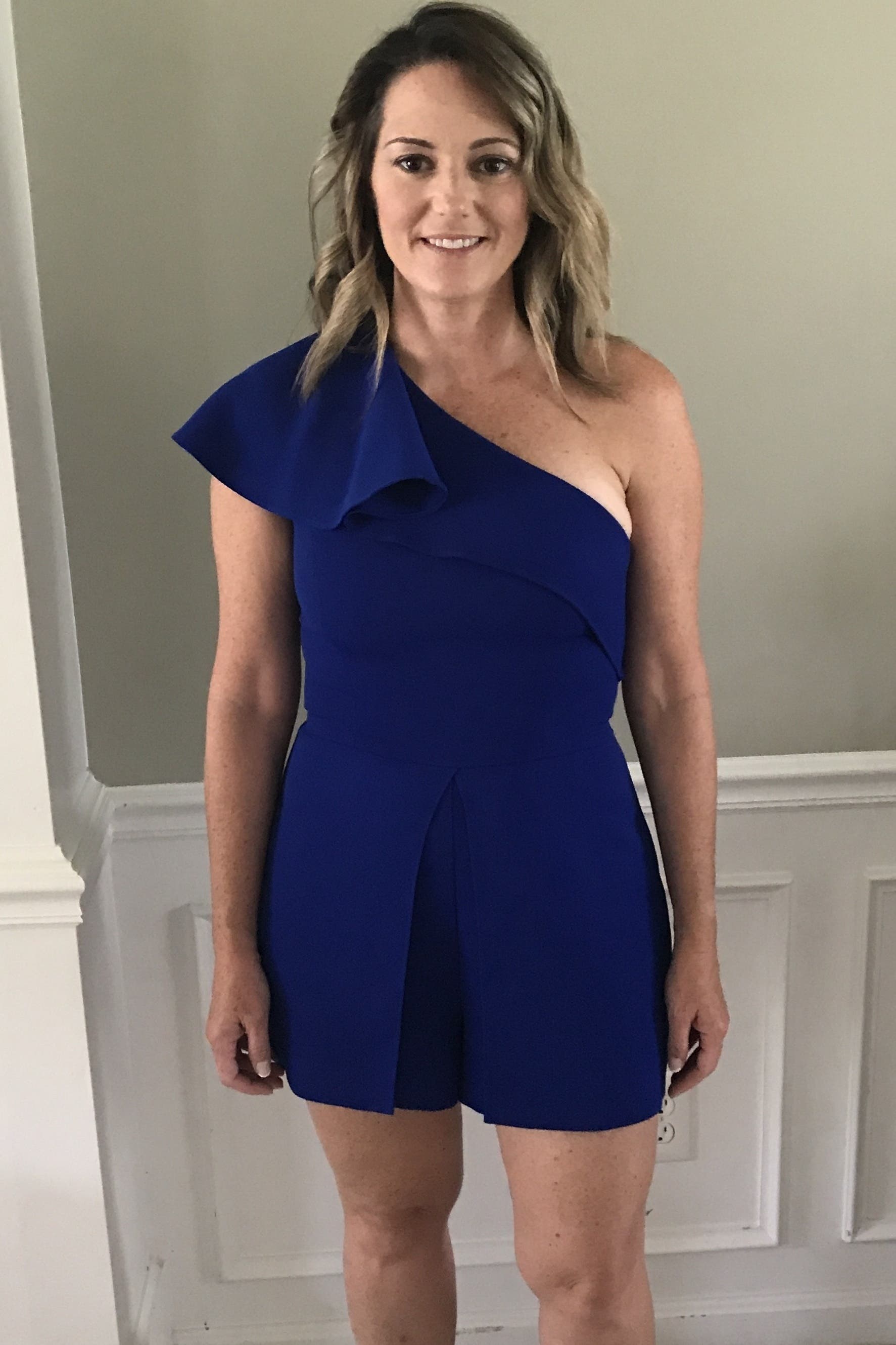 ♡ RANCLIC one shoulder rompers♡ Cobalt One Shoulder Romper by Amanda Uprichard | Rent the Runway