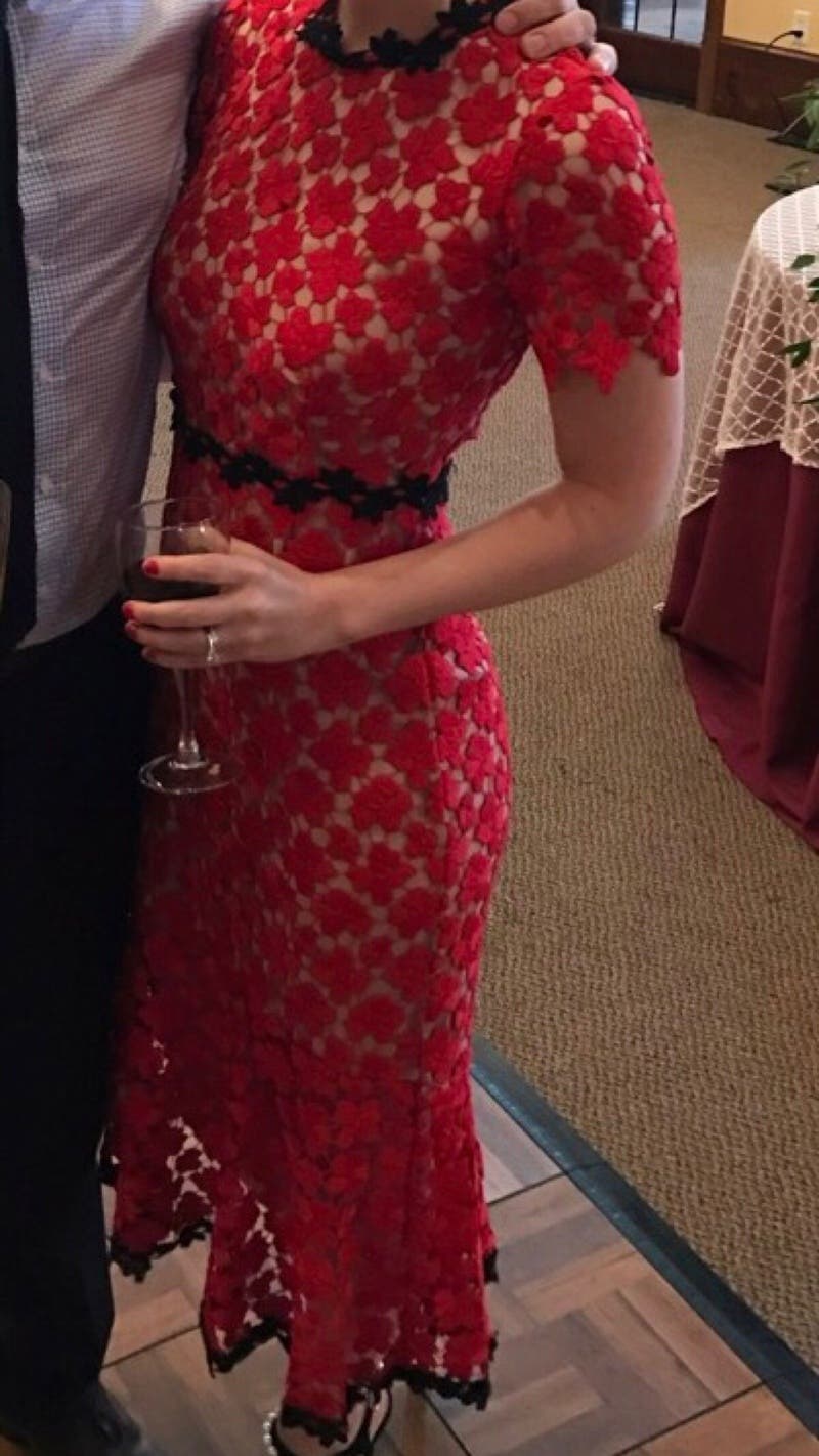 jill jill stuart cherry lace midi dress