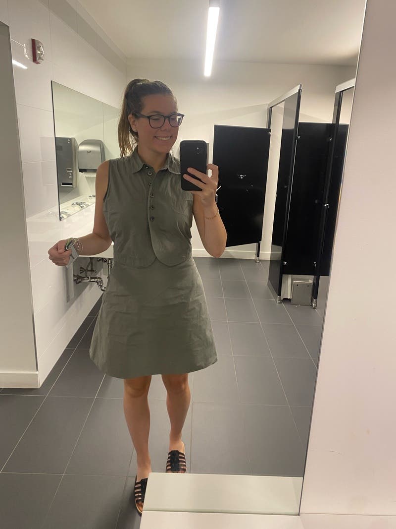 Green Poplin Sleeveless Dress by Emporio Armani | Rent the