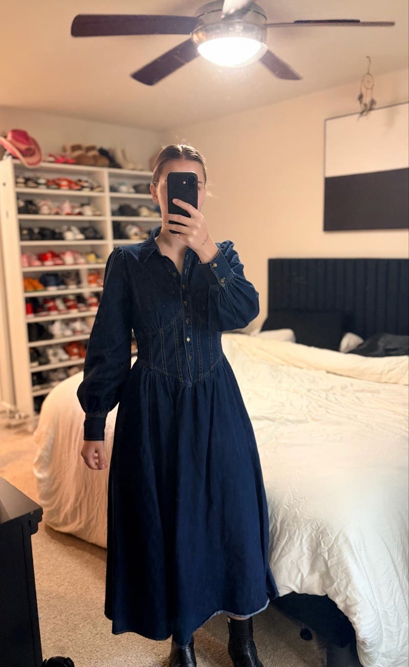 Denim Corseting Midi Dress by Derek Lam 10 Crosby x RTR | Rent the