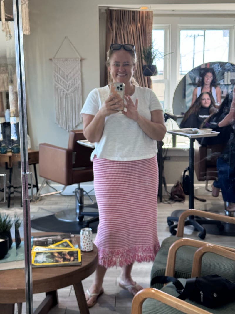 Knit Midi Skirt With Crochet Trim by Derek Lam 10 Crosby x RTR