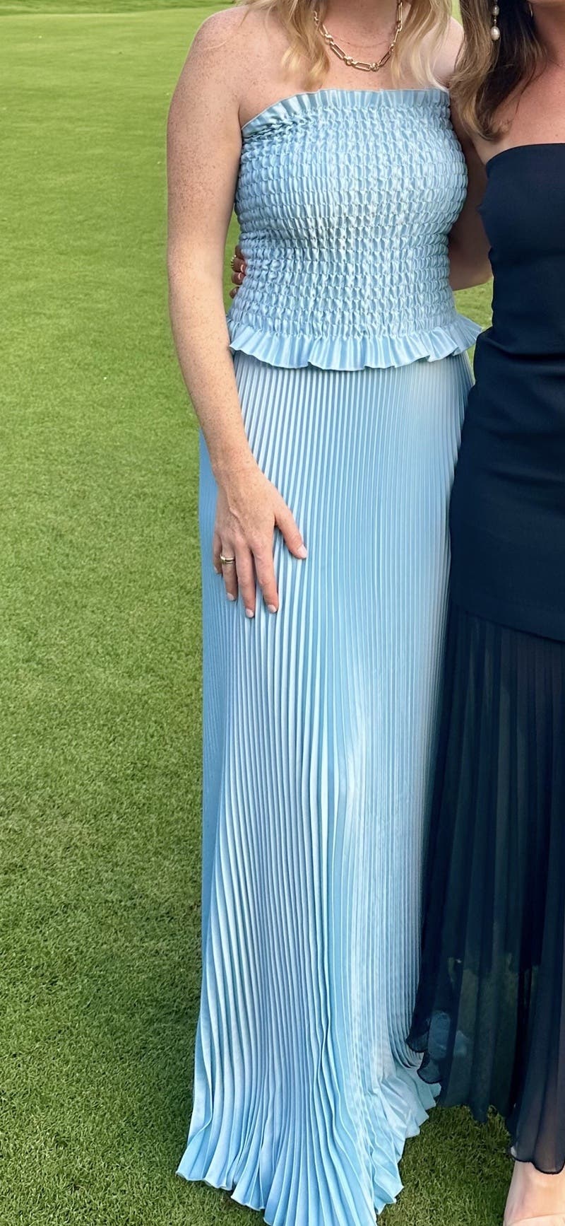 prom dress empire line A-Line Sleeveless V-Neck Slit Empire-Waist Prom Dress – GUIUU