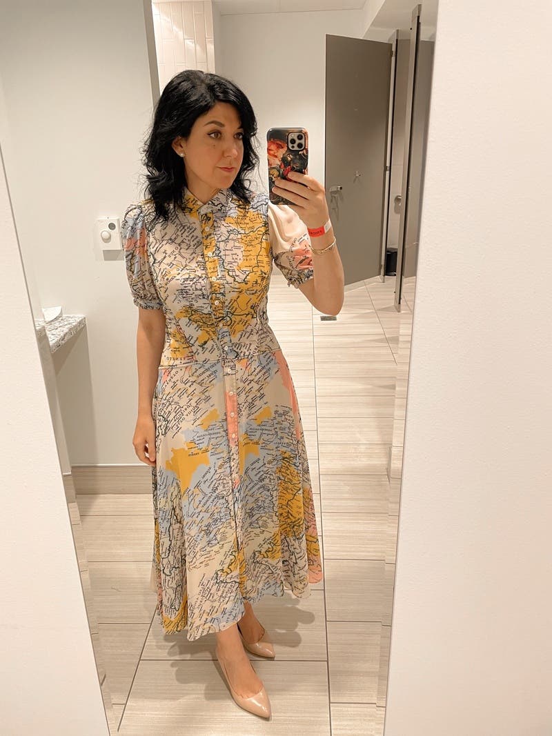 Map Button-Down Midi Dress by Derek Lam 10 Crosby | Rent the Runway