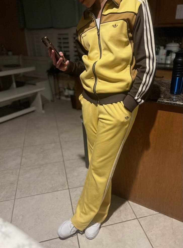 adidas yellow sweatpants
