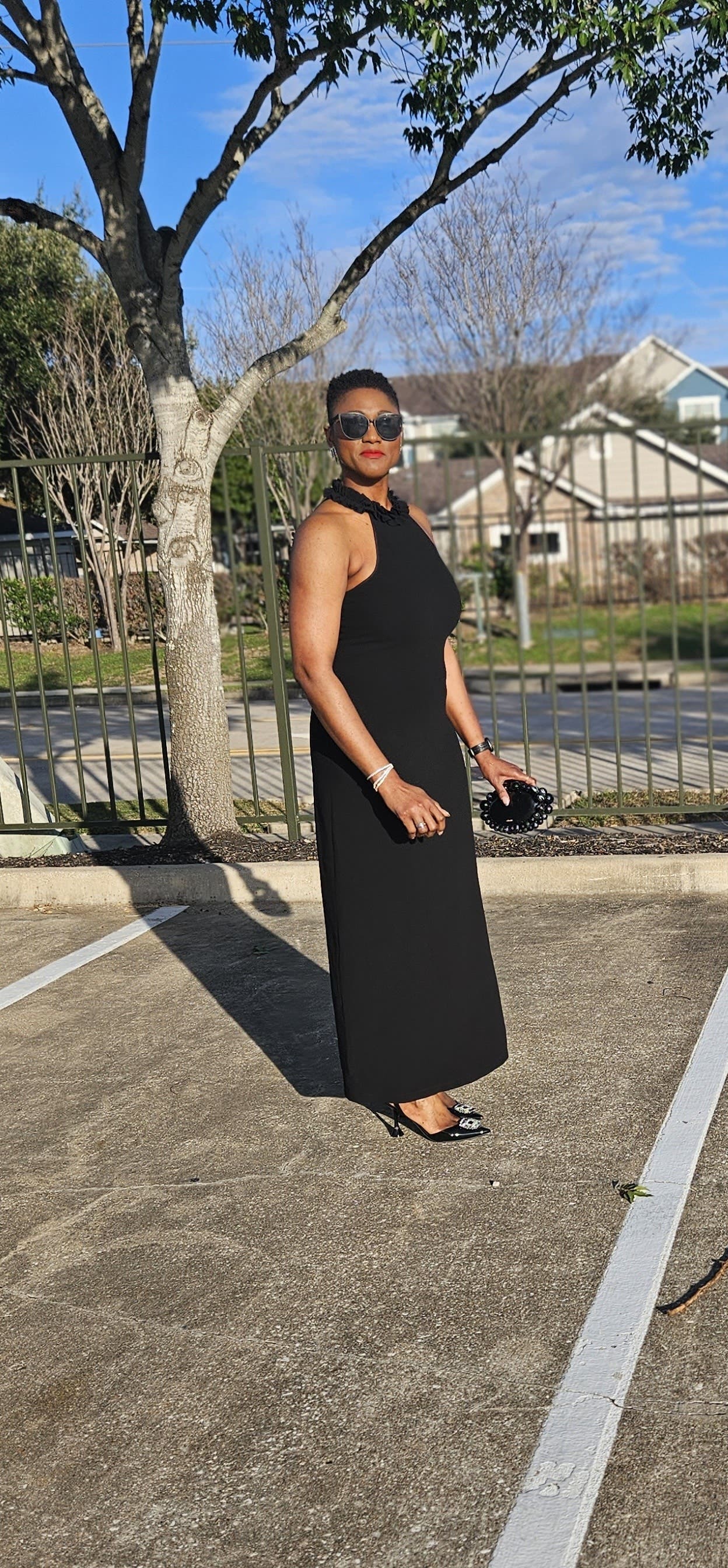 Black High Ruffle Gown by Trina Turk | Rent the Runway