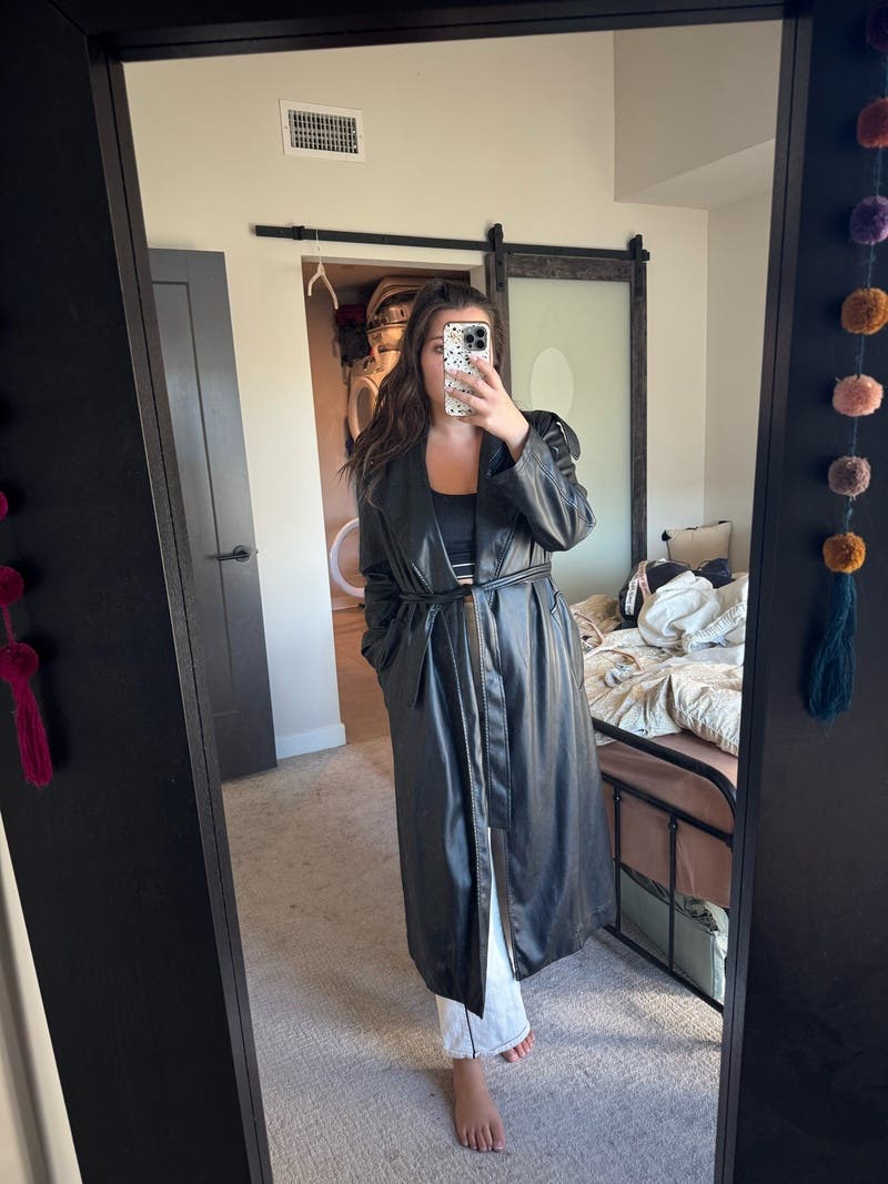 Black Faux Leather Trench Coat by Derek Lam 10 Crosby x RTR | Rent