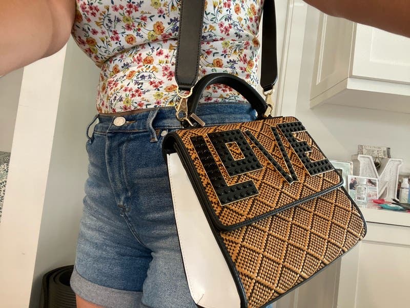 Scacco Cognac Mini Alex Love Bag by Les Petits Joueurs