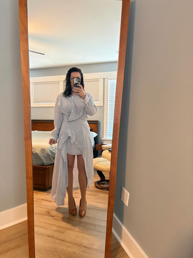 monse cascade shirt dress Cascade Shirt Dress 8 / Sage / Ivory