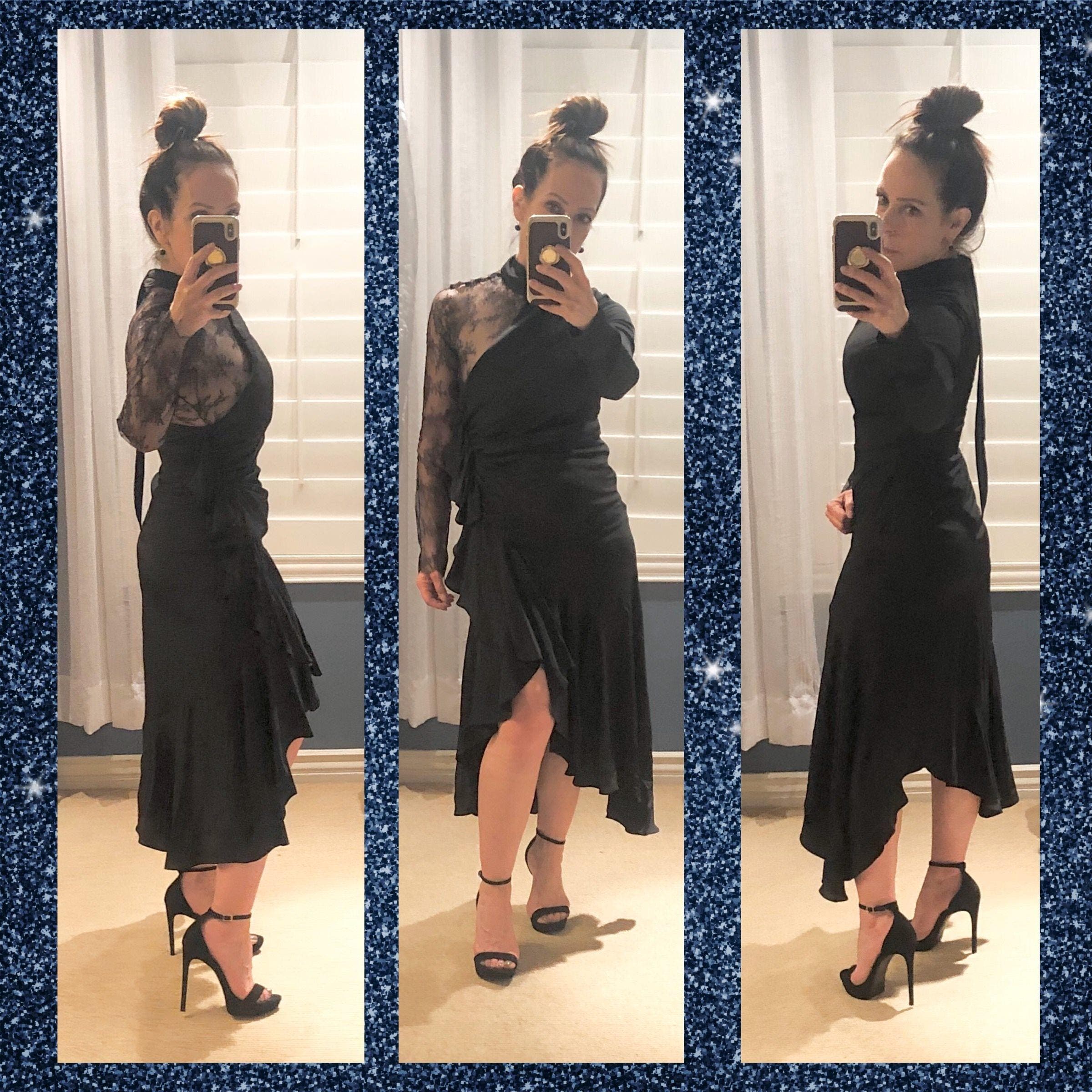 Black Lace Paneled Dress by Philosophy di Lorenzo Serafini