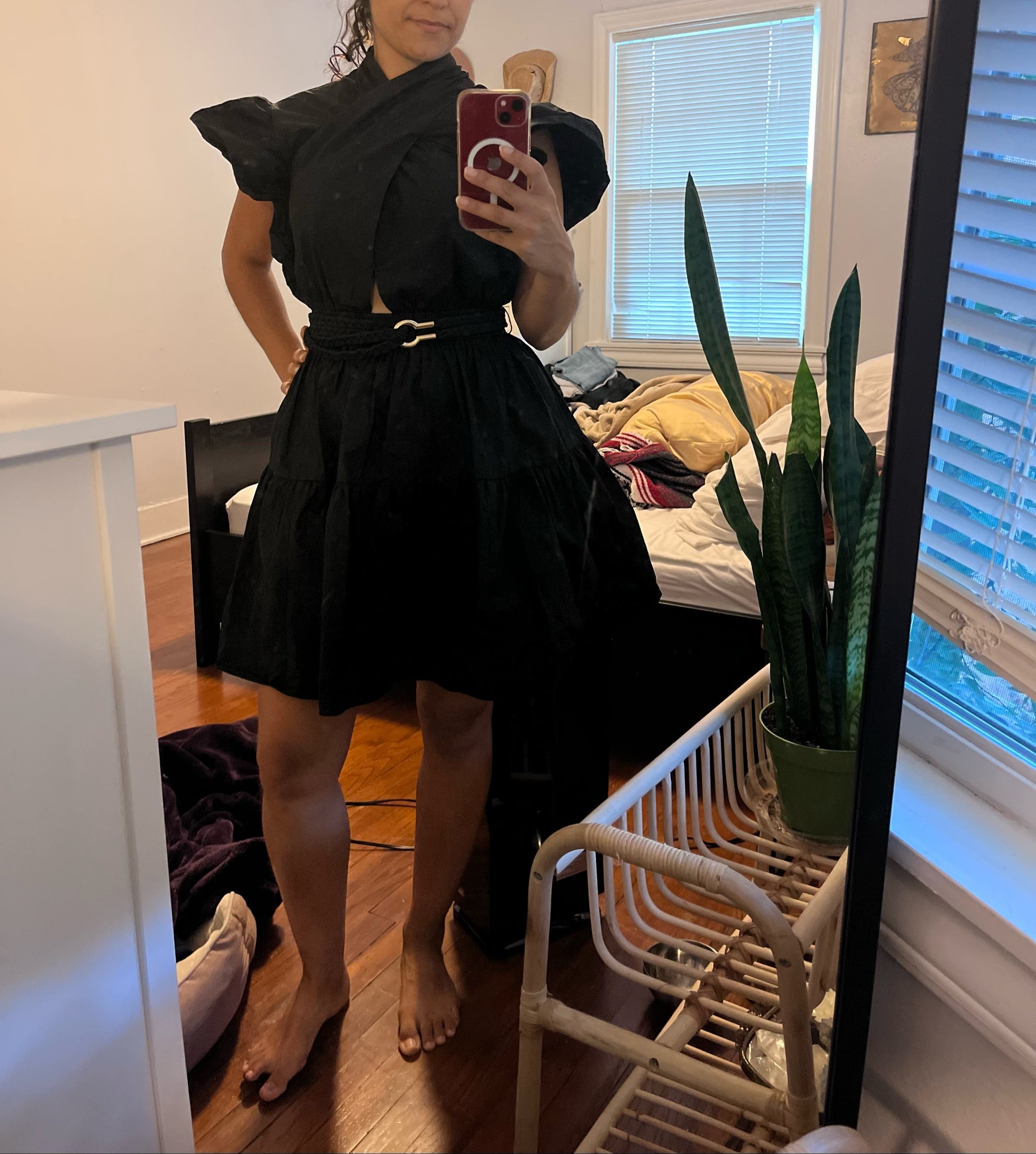 Black Finn Ruffle Wrap Dress by Derek Lam 10 Crosby | Rent the Runway