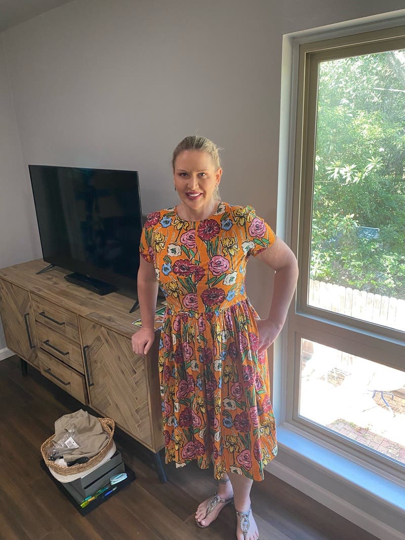 【関税&送料込み】Marni Short Floral Dress Orange Floral Short Sleeve Dress by Marni | Rent the Runway