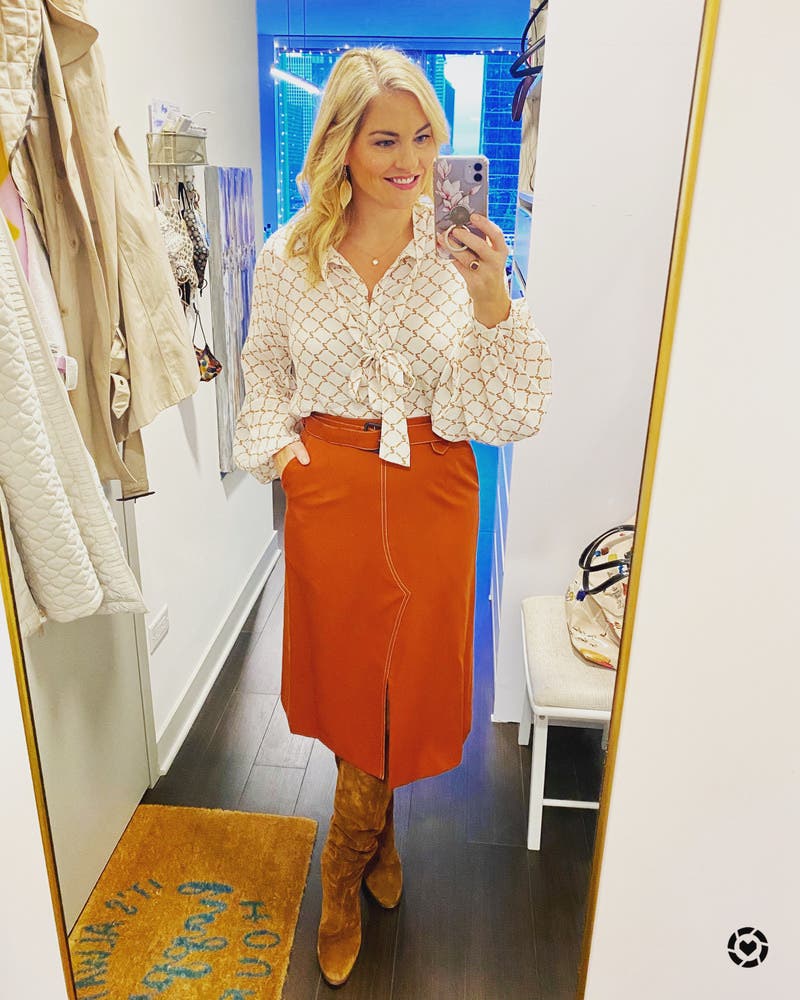 Orange Tropical Wool Skirt by Marni | Rent the Runway