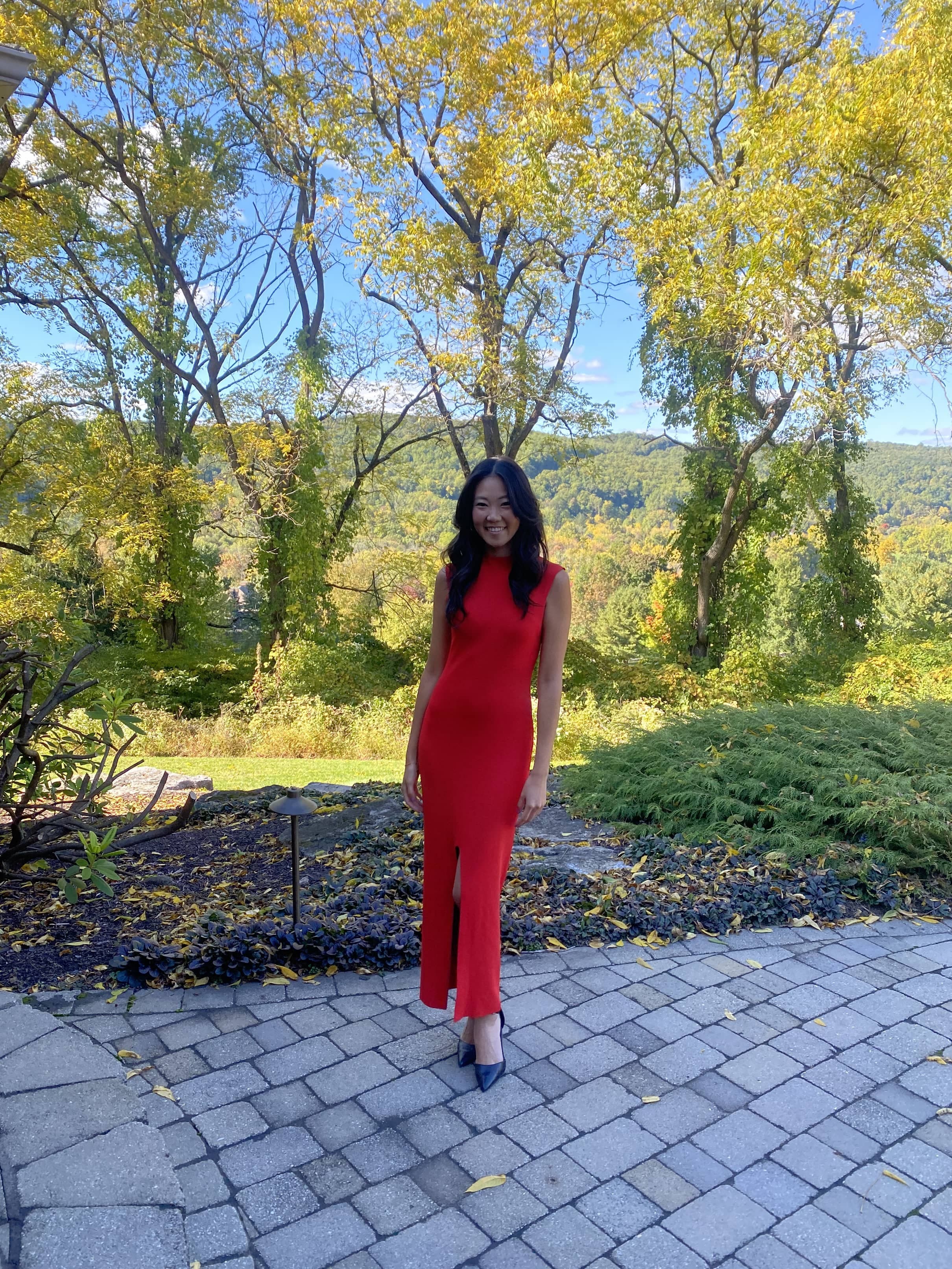 Red Front Slit Dress by Solace London | Rent the Runway