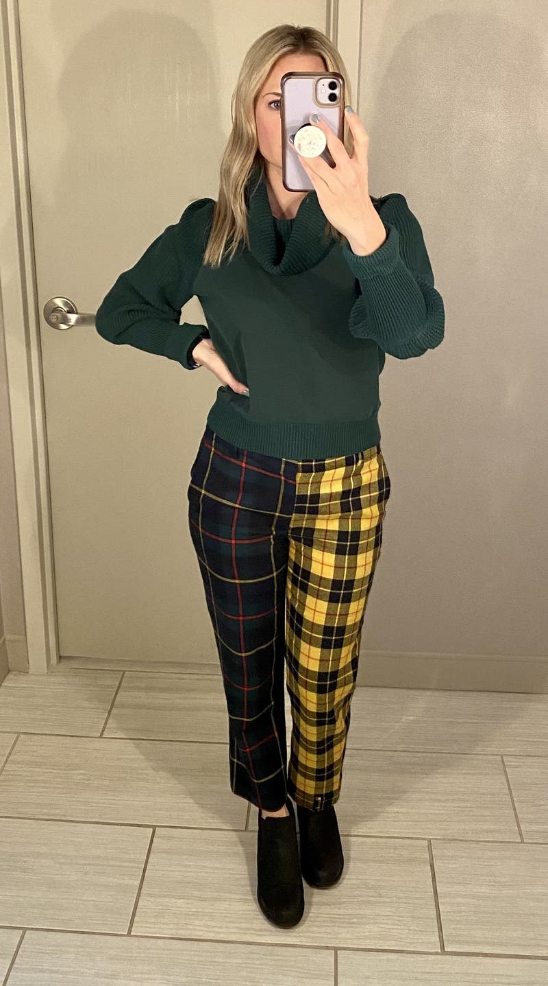 【MONSE】NAVY Vintage Plaid Trouser pants Plaid Upside Down Trousers by Monse | Rent the Runway